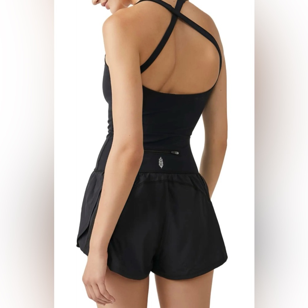 Free People Movement NWOT Righteous Runsie Romper Black Size L